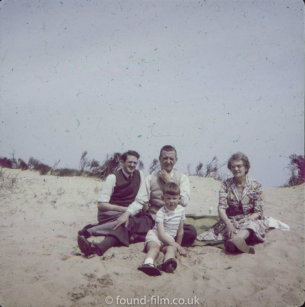 Family on beach