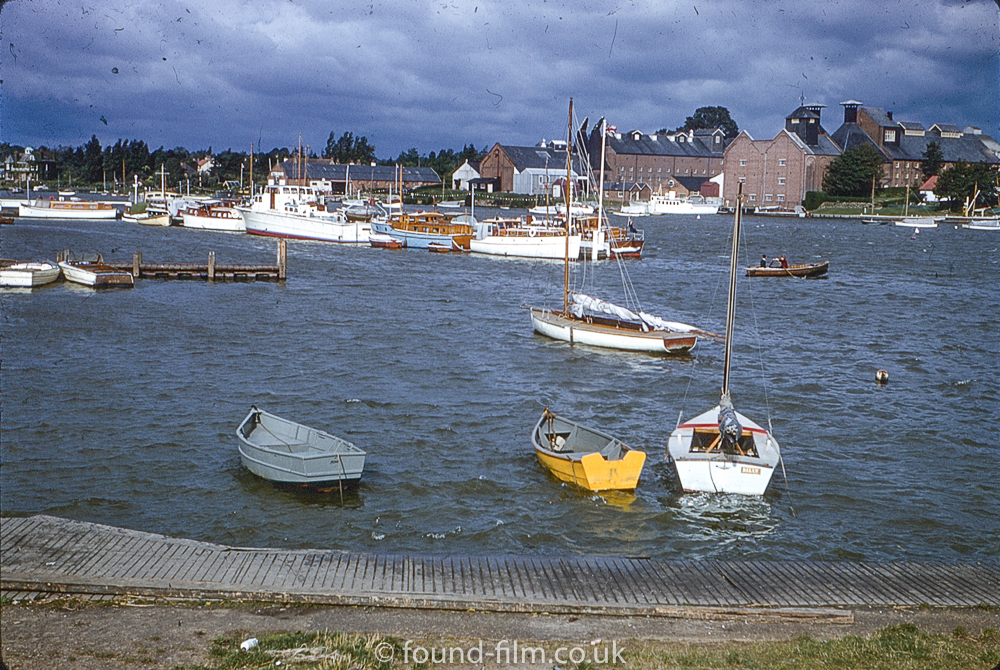 Boats moored in a harbour