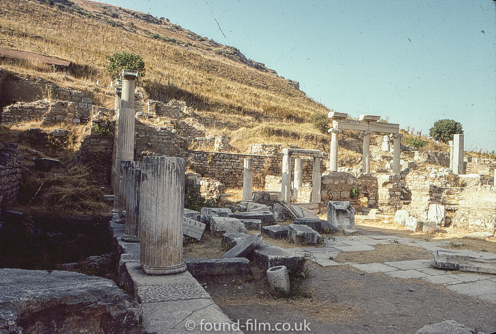 Site of Ancient ruins set into the side of a hill, September 1980