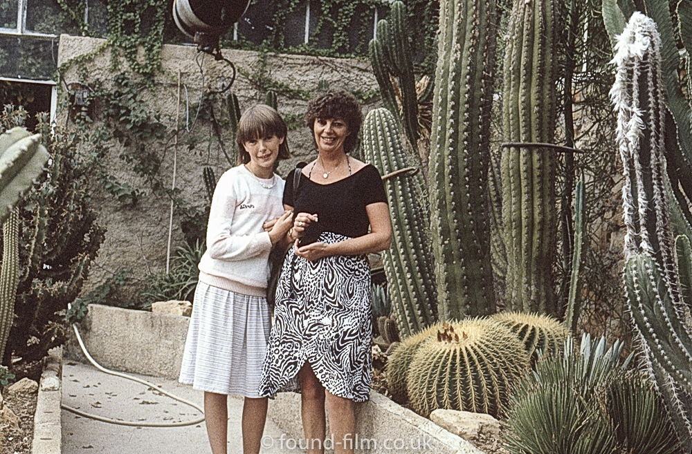 Mother and daughter in Cactus garden in September 1981