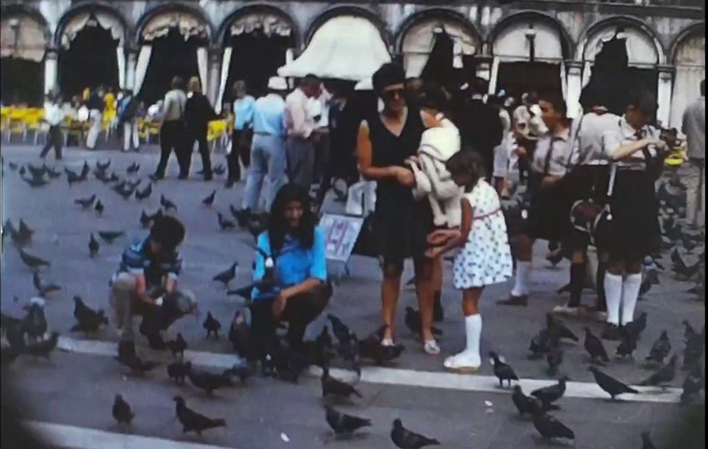 A Super 8 film shot in St Mark's square in Venice during 1970
