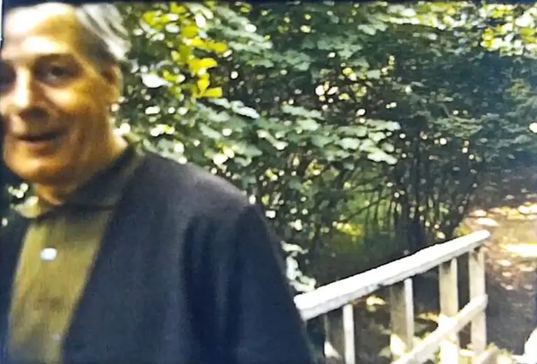 A still image from an 8mm home movie of a family holiday in Wales from about 1961