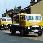 A picture of a lorry taken from a short 8mm vintage home movie of Cables Transport in Greenwich 1956