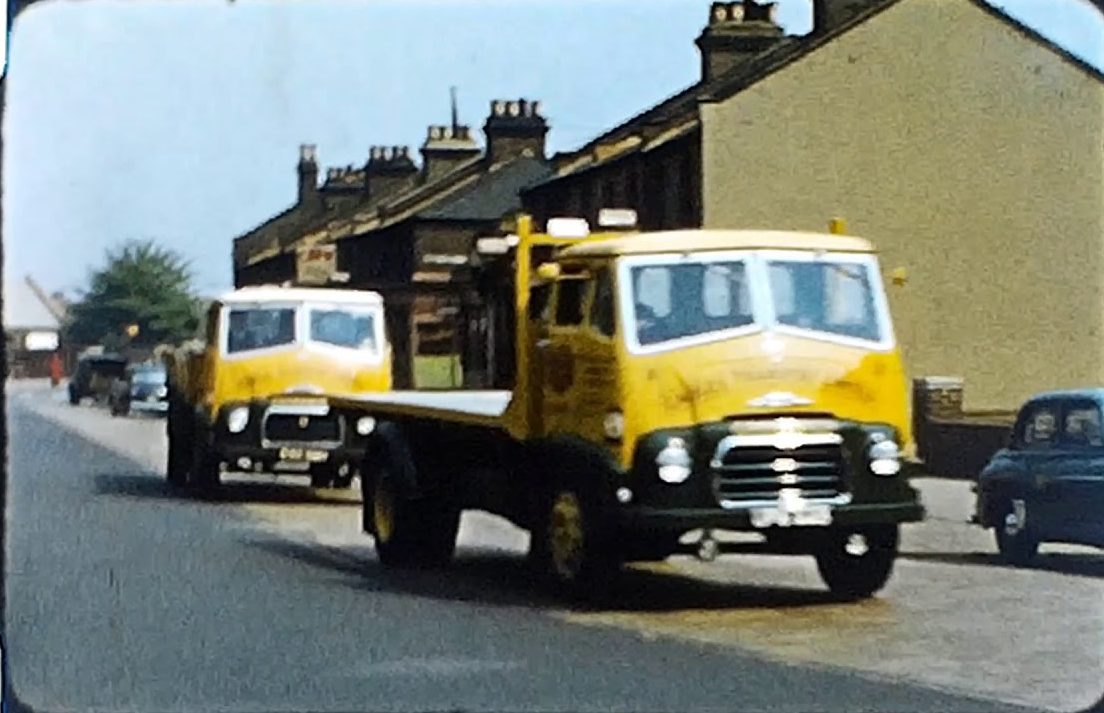 A picture of a lorry taken from a short 8mm vintage home movie of Cables Transport in Greenwich 1956