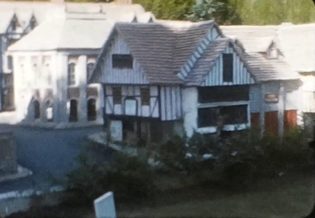 A still image of one of the buildings in Ramsgate Model Village from a vintage home movie in 1955