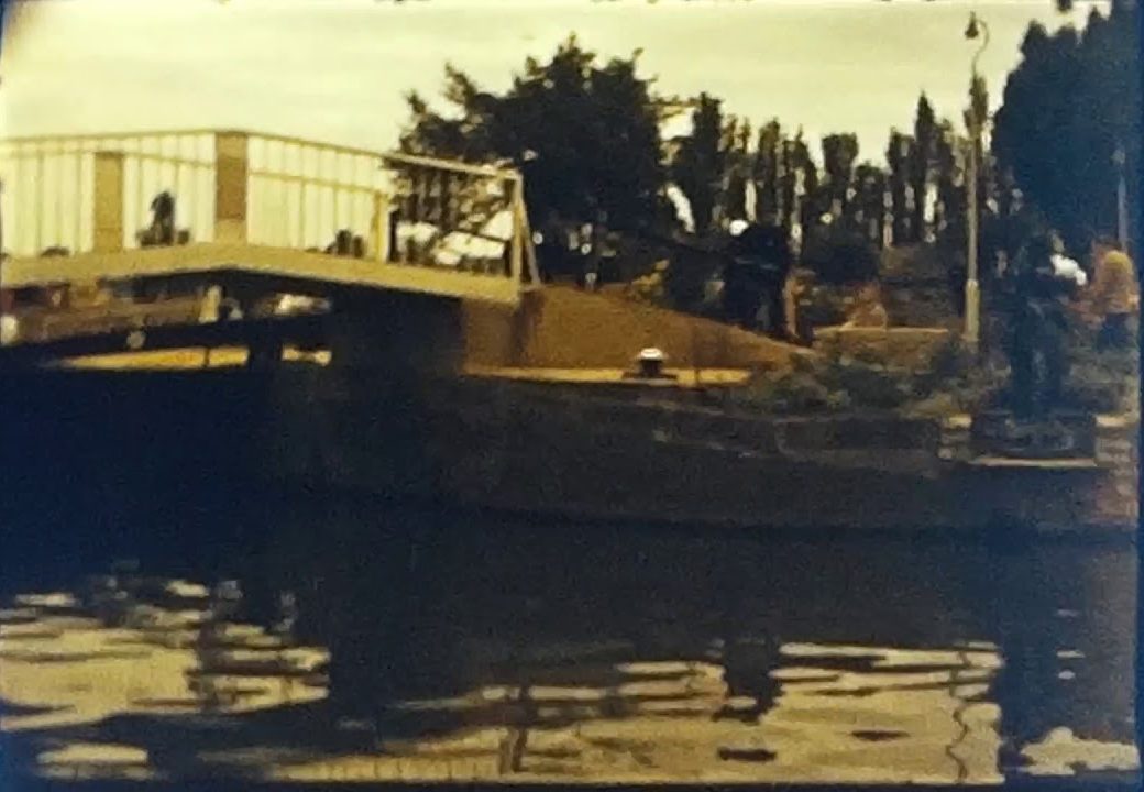 A shot from a vintage home movie which shows Stratford on Avon in the 1960s