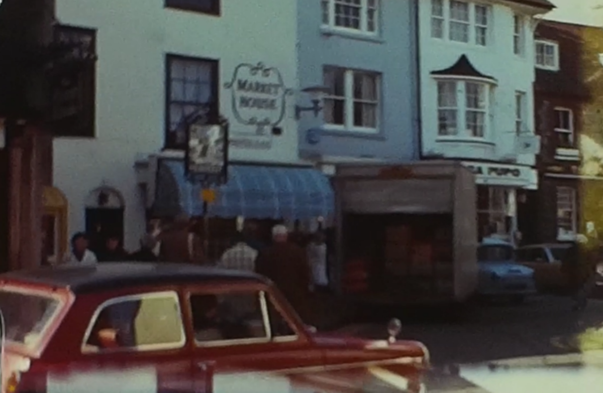 A picture of a Pub in Brighton from a vintage home movie taken during a day trip to Brighton in the 1960s