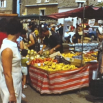 A scene from a Super 8 vintage home movie shot in Brittany, France in 1970
