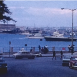 A picture of malta harbour taken from the land which is part of a vintage home movie of a Conference in Malta in 1971