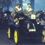 A Still image from a vintage home movie showing the London to Brighton car run in 1961