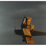 A still from a vintage home movie of a poorly exposed airshow film from the 1970s