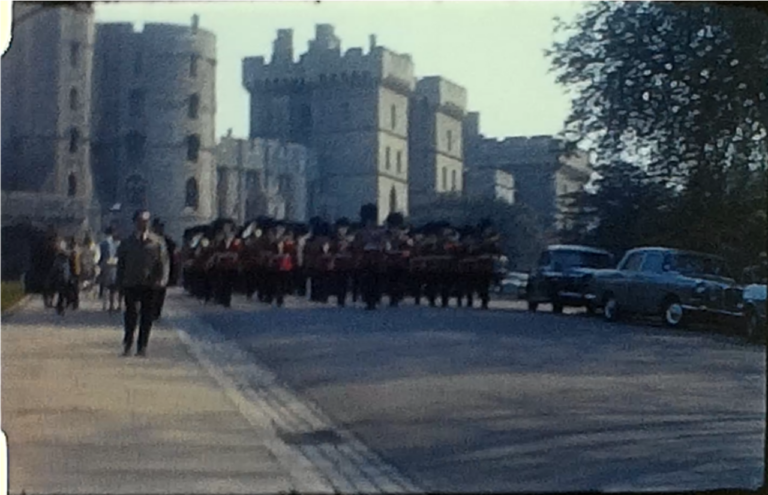 A Still image from a standard 8 film showing Windsor Castle