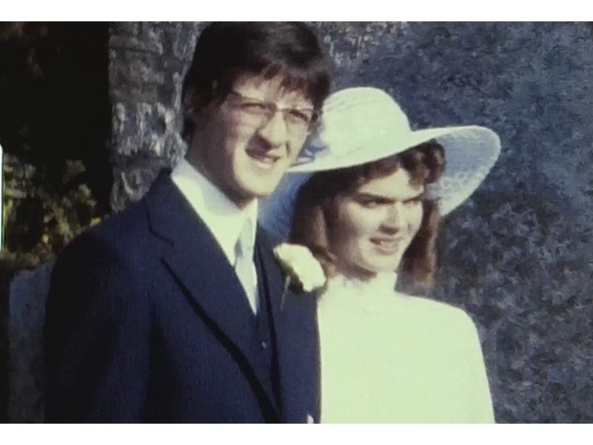 A still image from a family wedding vintage home movie taken in 1973