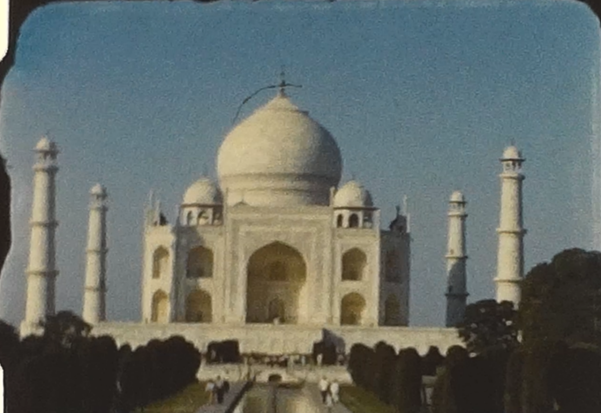 A still image from a vintage home movie of Delhi in India shot in the 1960s