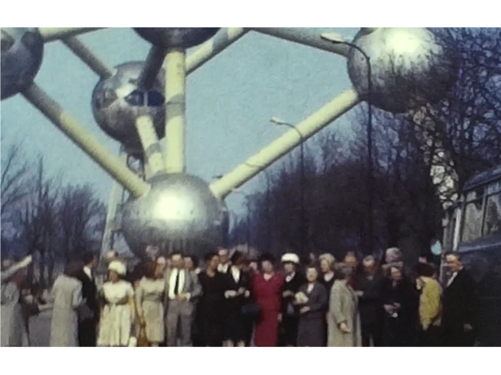 A Still image of the world's fair atomium in Brussels