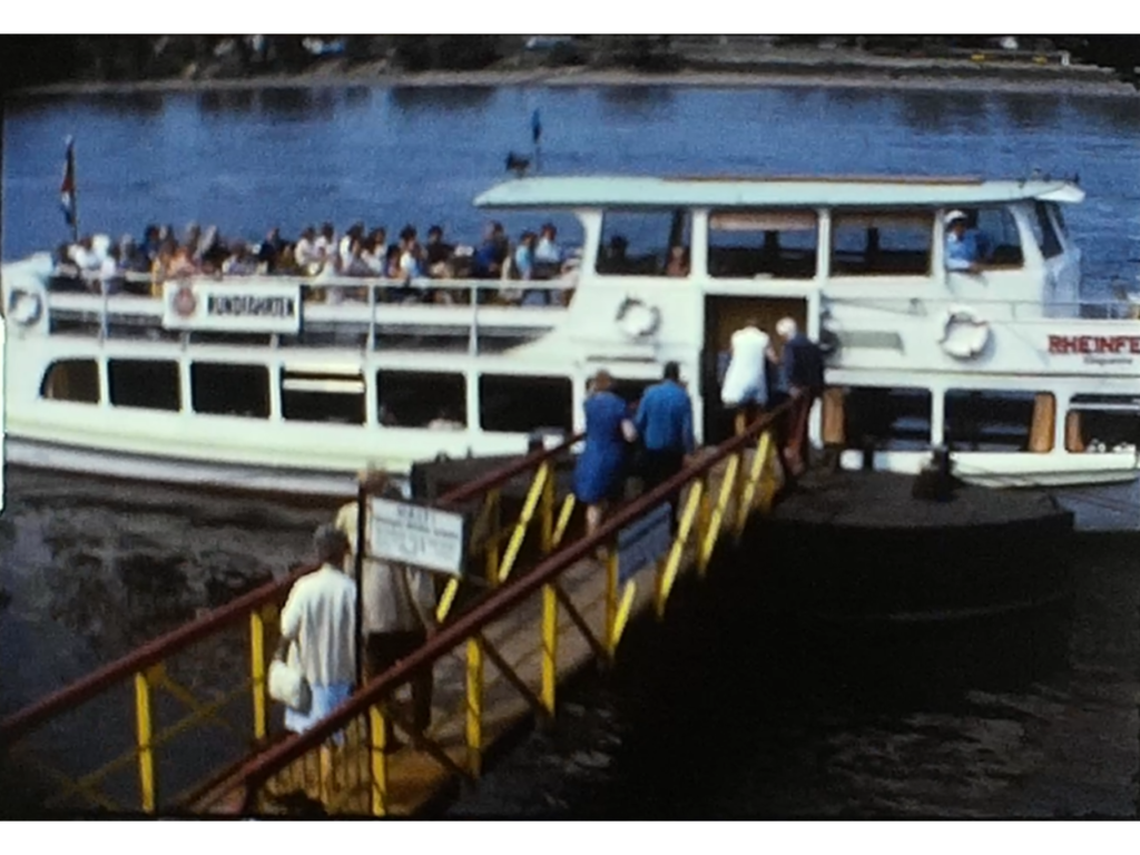 boarding the boat for a trip on the rhine
