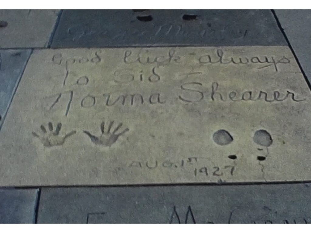 norma shearer hand print in hollywood 1