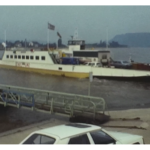 A Car Ferry on the Rhine during a holiday in germany in June 1986