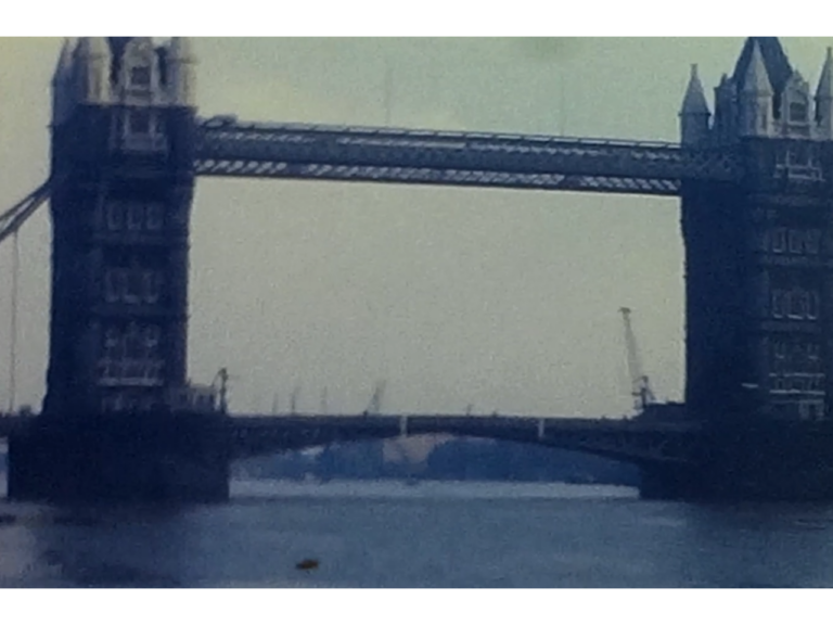 A picture of tower bridge from a trip to the tower of london in about 1970