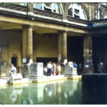 A still of the Roman Baths from a super 8 home movie taken in the West Country in 1977