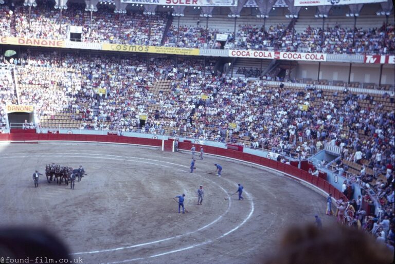 A bull fight in a Spanish bull ring