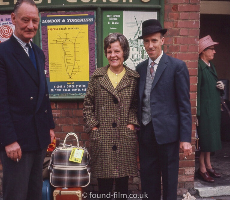 A group waiting for a bus in 1964