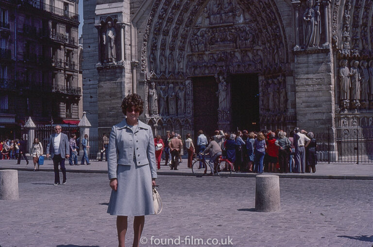 A portrait by the Notre Dame de Paris Cathedral