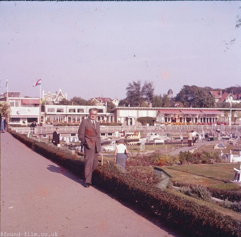 A portrait of a man standing by the Madurodam park in Holland