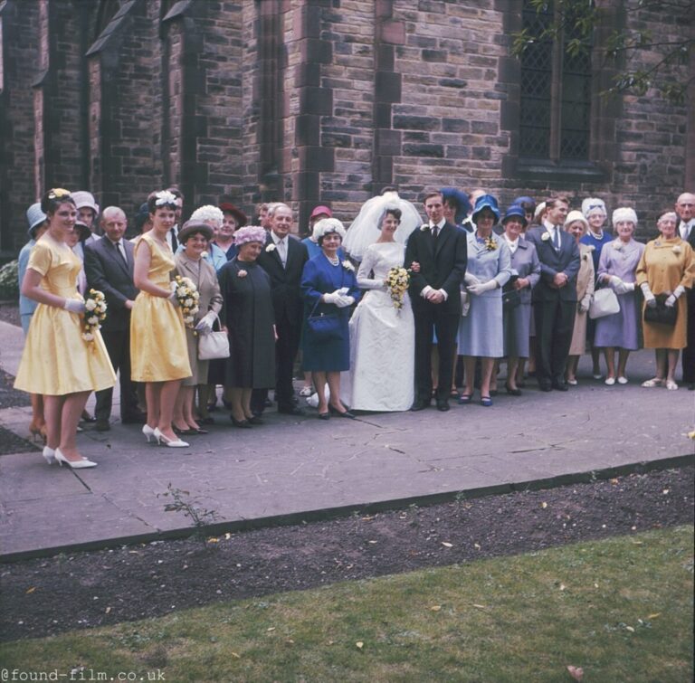 A wedding group from the 1970s