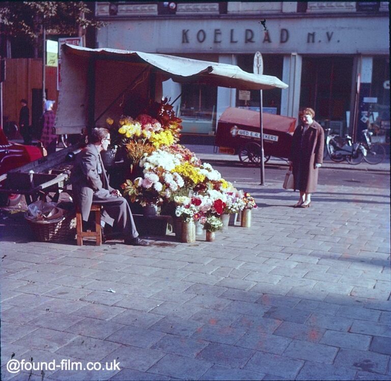 Woman and flower seller