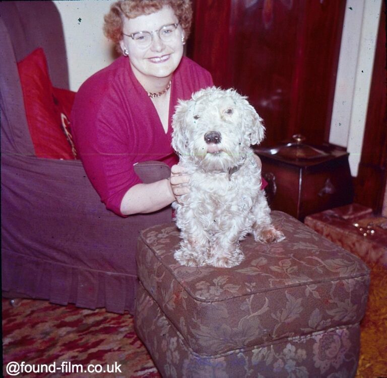 A woman with her pet dog