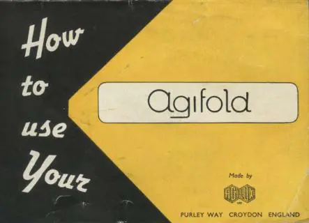 The front page of the Agifold folding camera instruction manual