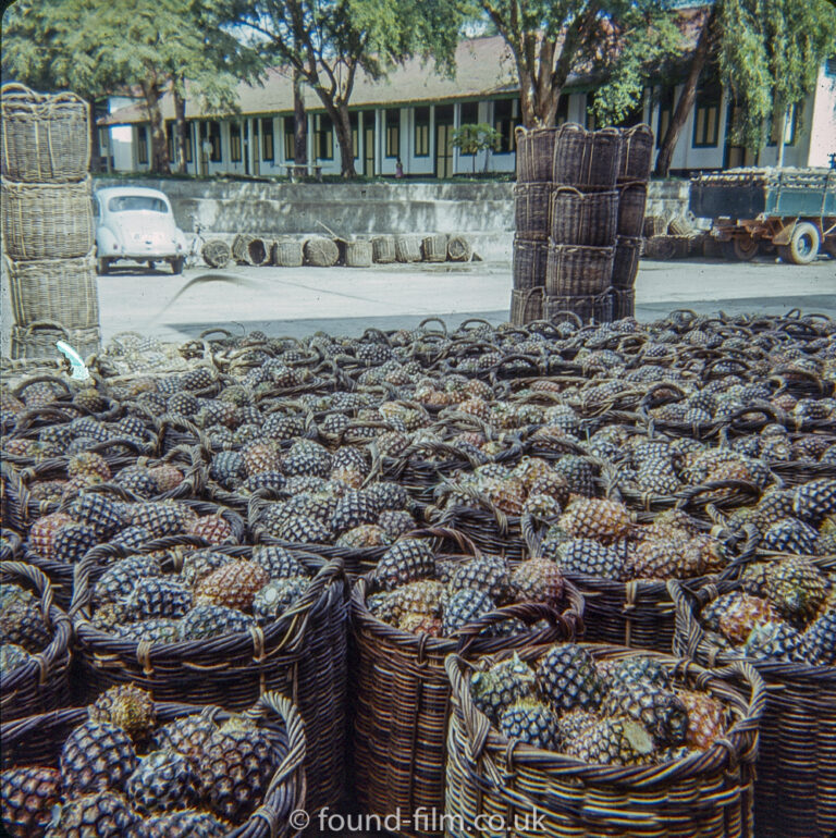 Baskets of Pineapple at the Lee Pineapple Company Singapore