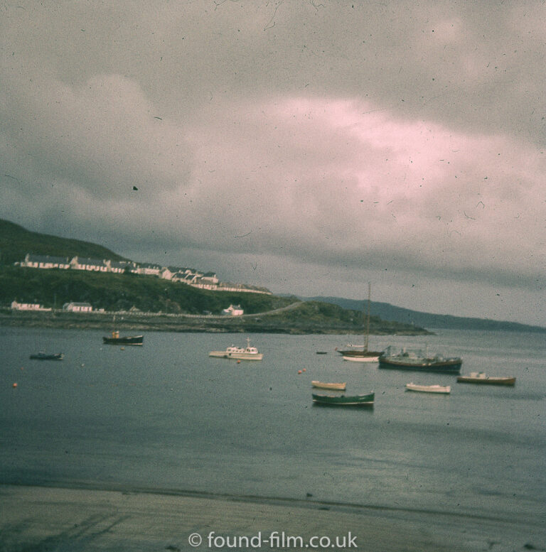 Boats in a harbour or inlet