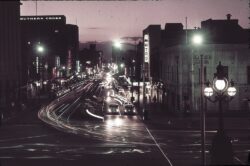 bourke street melbourne at night