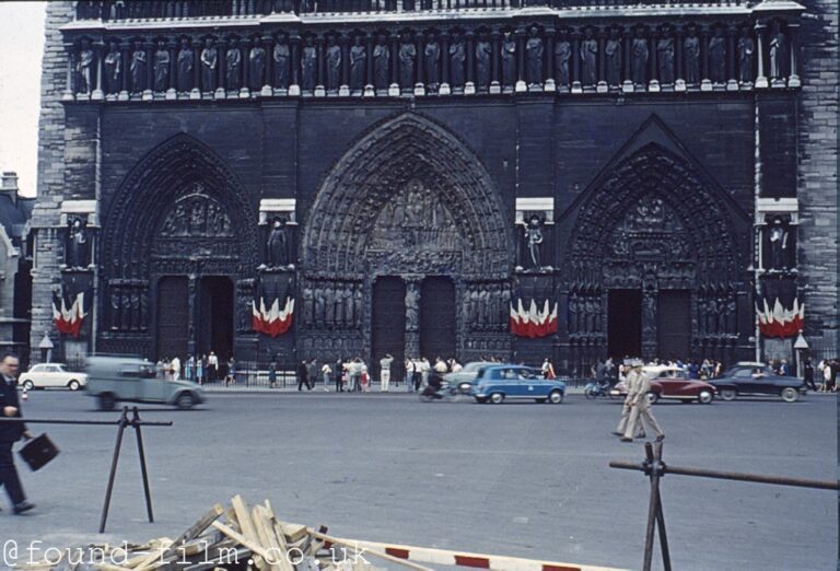 By the gates of Notre Dame in Paris c1965