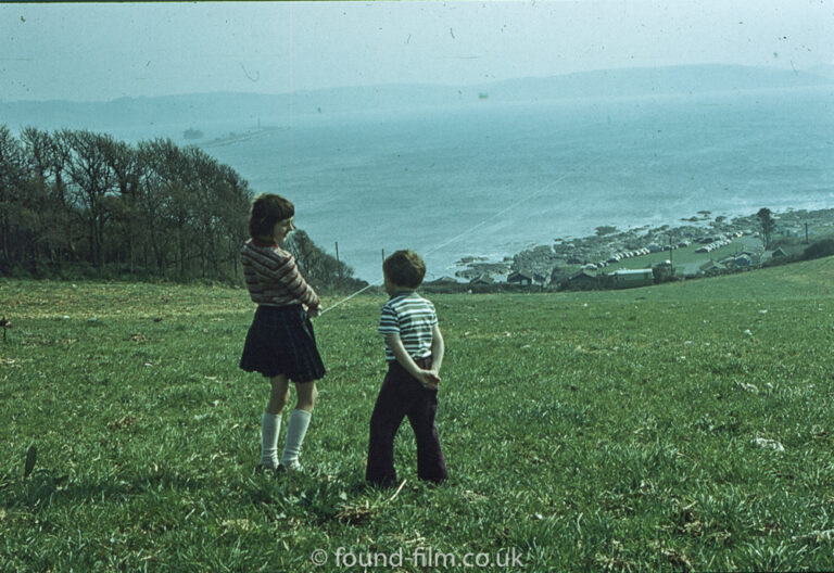 Children flying a kite