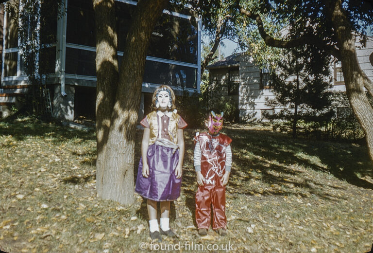 Children in Costumes wearing facemasks, December 1960