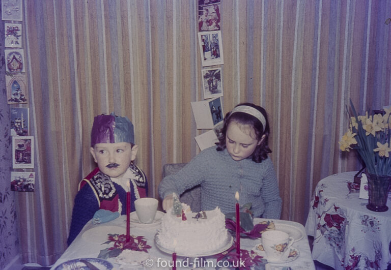 Children eating cake at Christmas