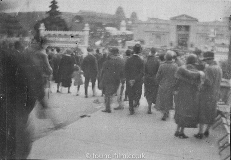 Crowd of people at a public event in the 1920s