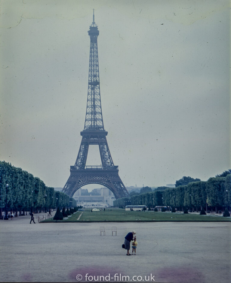 The Eiffel tower in Paris in about 1960