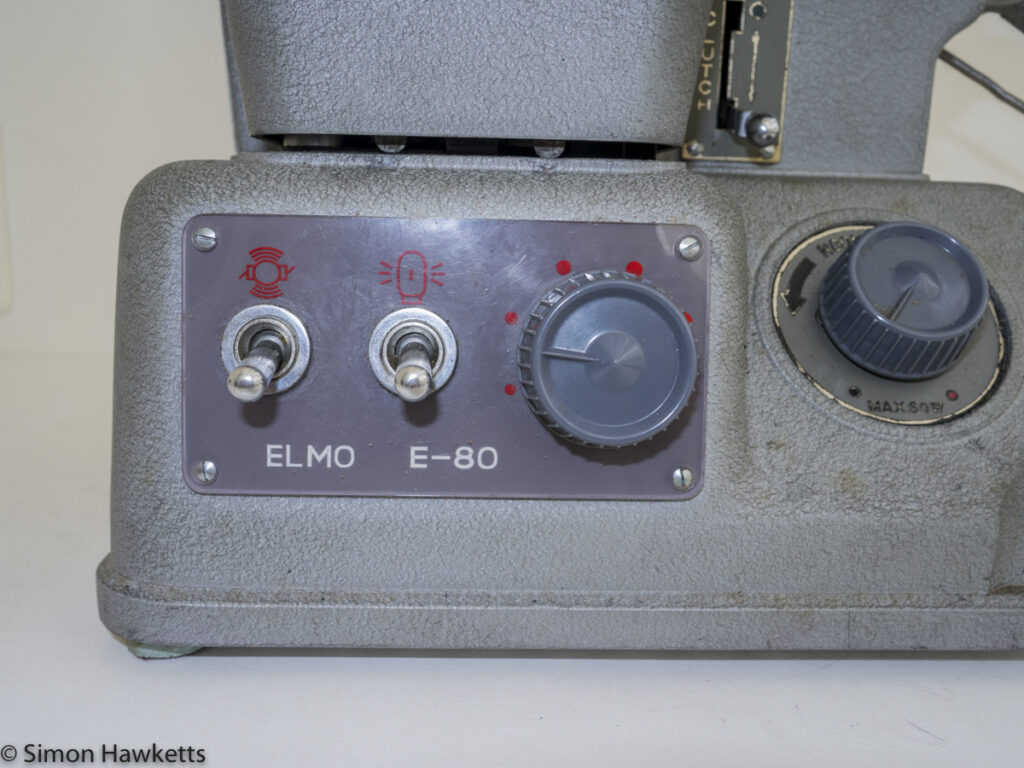 Elmo E-80 8mm projector - Motor and Lamp switch and motor speed control