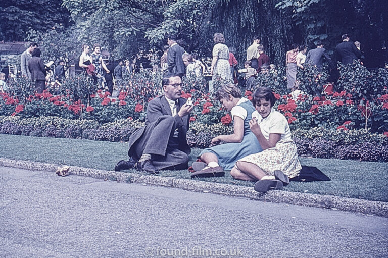 Family eating an Ice-Cream on the side of a road