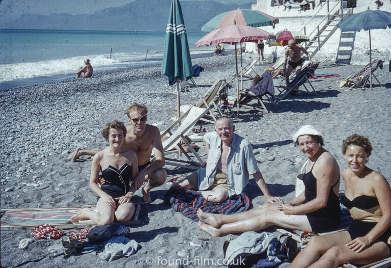 Family at the beach, 1950s