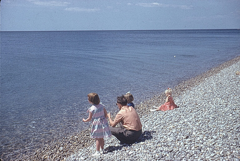 Snap shot of a family on a beach