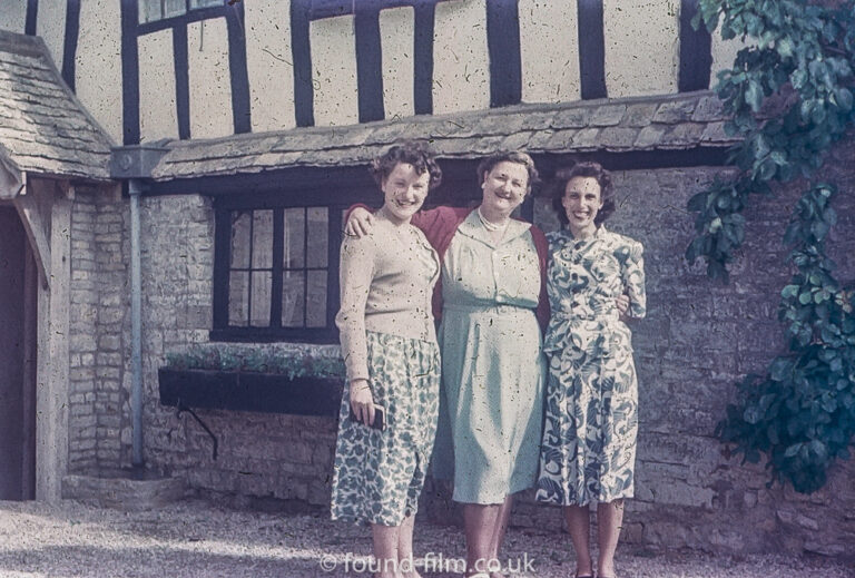 Family group outside their house