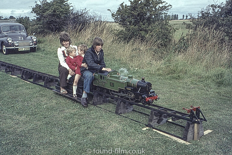 Family on model railway – November 1972