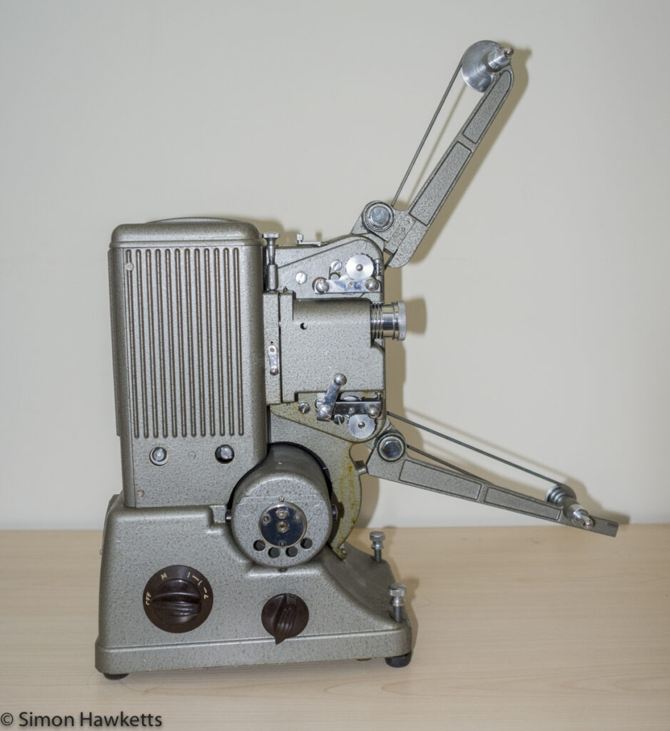 Specto 500 8mm cine projector - Film arms raised for projection