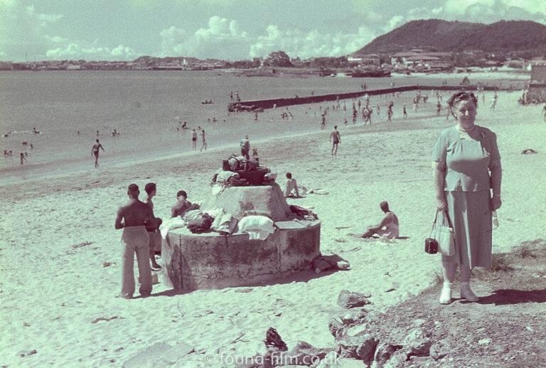 Very old beach scene, probably 1940s