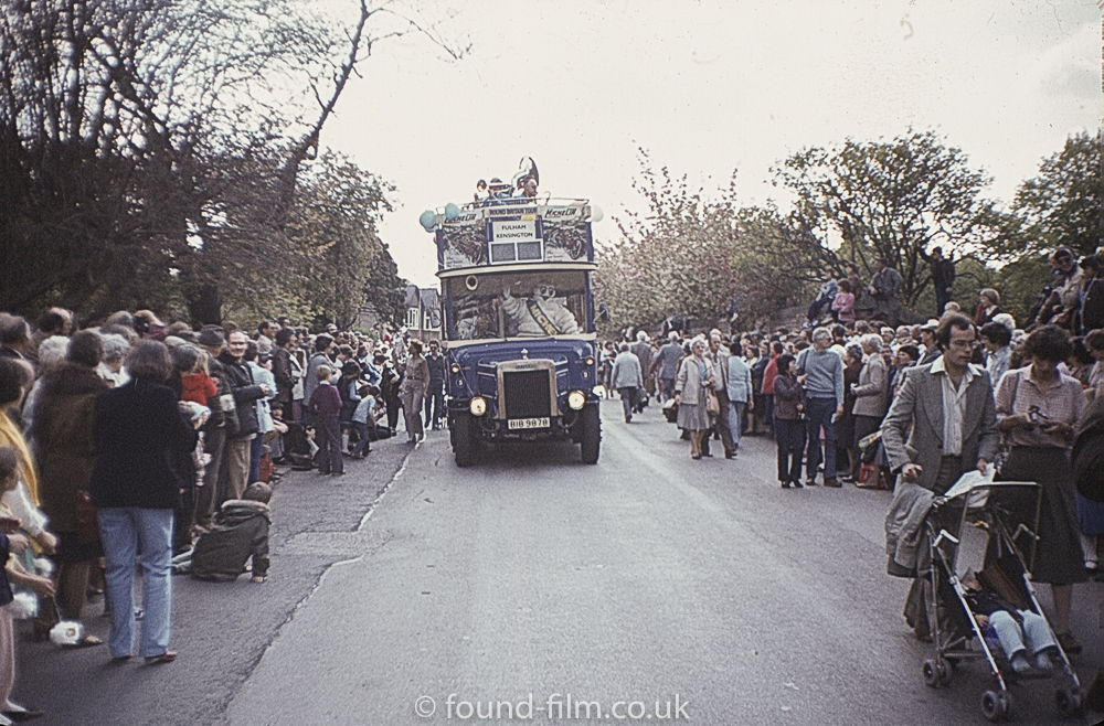 Fulham bus in parade during public event